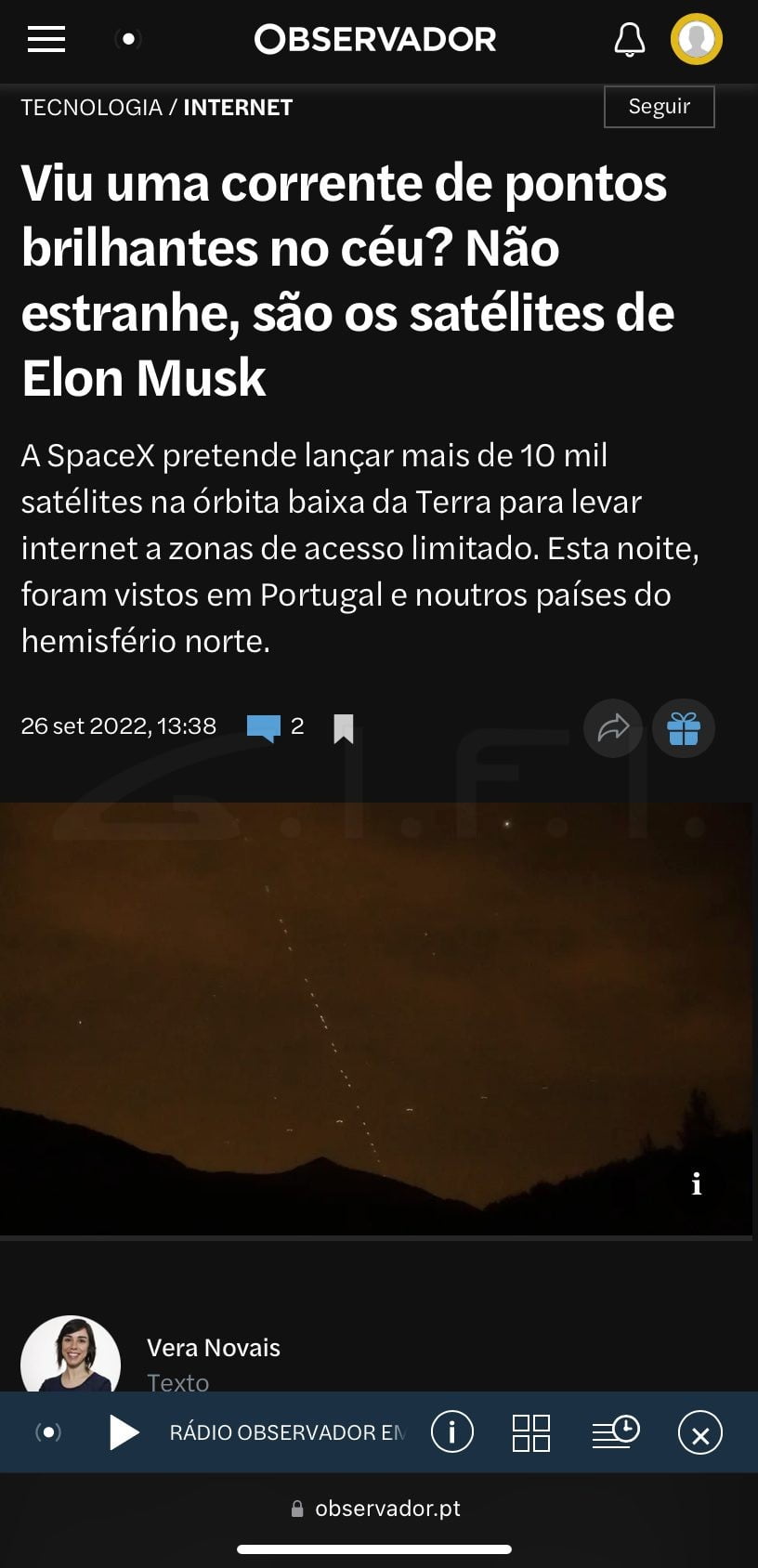 Observador, Starlink